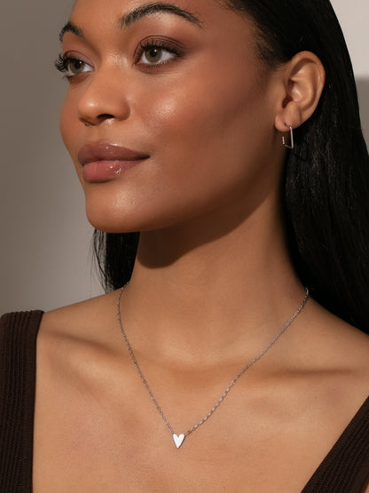 Collier mini cœur blanc