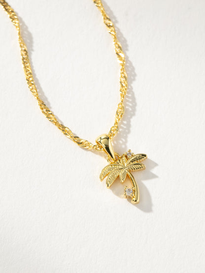 Collier pendentif palmier
