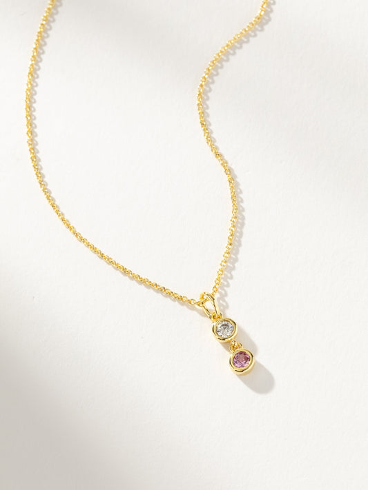 Collier de pierres précieuses roses et blanches