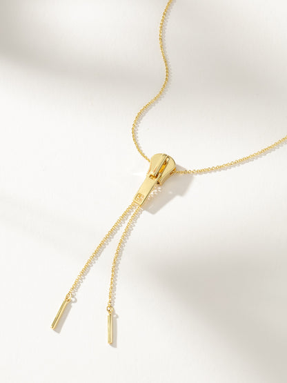 Collier Lariat à fermeture éclair réglable