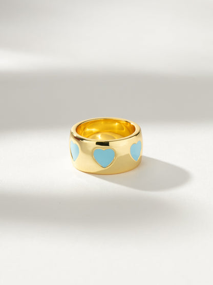 Bague en forme de cœur épais