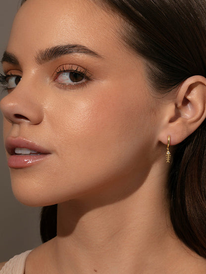 Boucles d'oreilles Huggie en forme d'arête de poisson