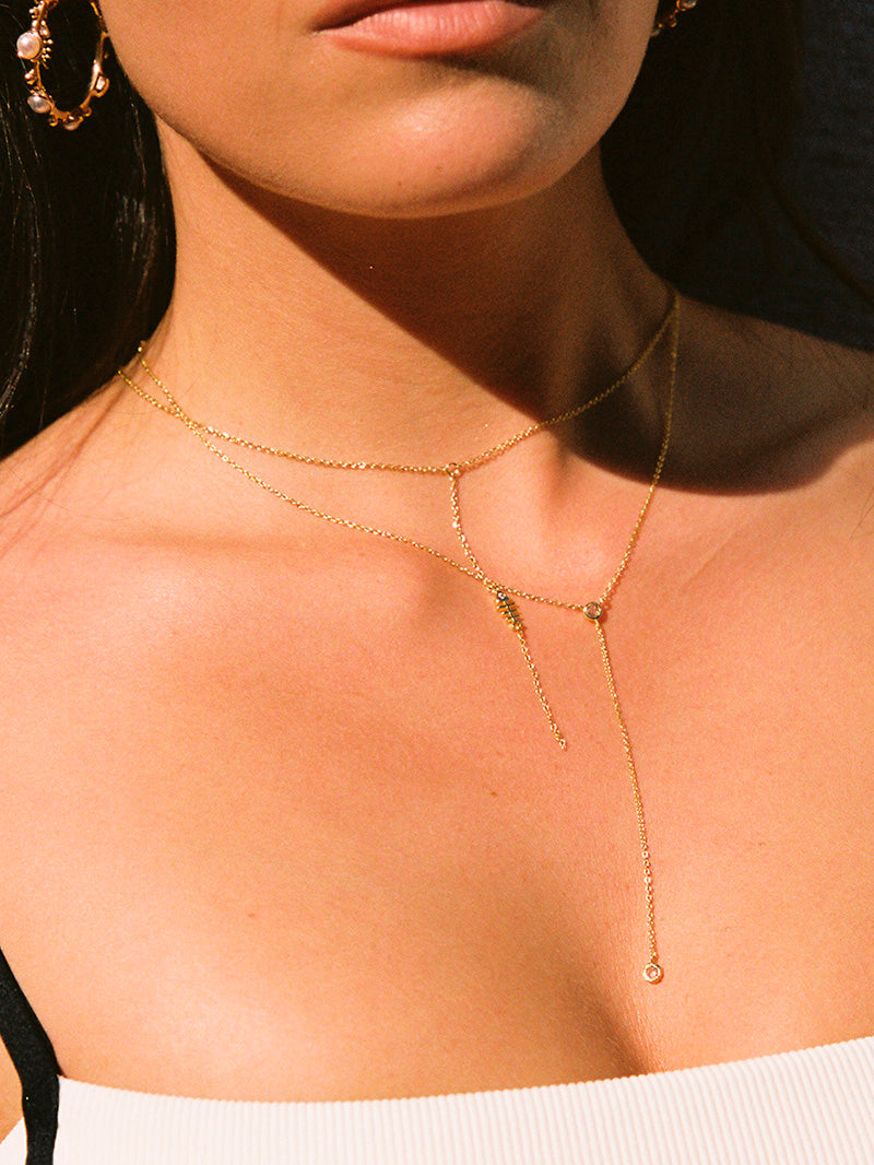Collier Lariat en arête de poisson