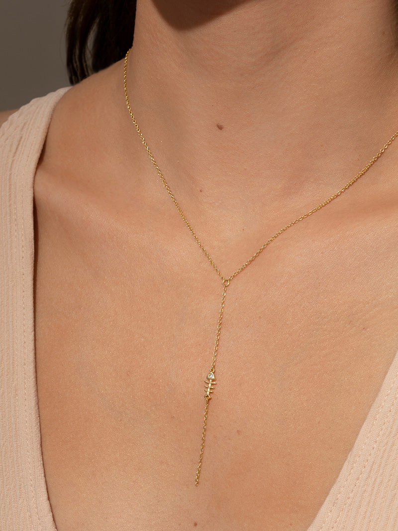 Collier Lariat en arête de poisson