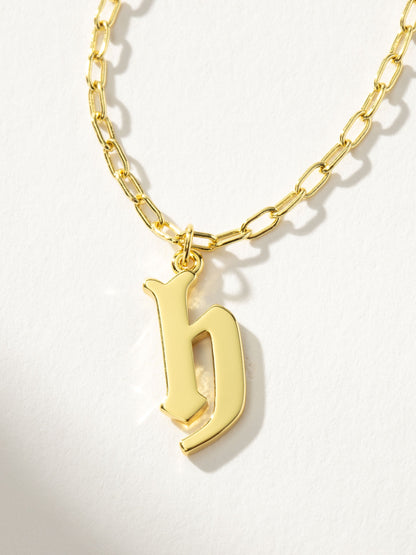Collier pendentif initial gothique