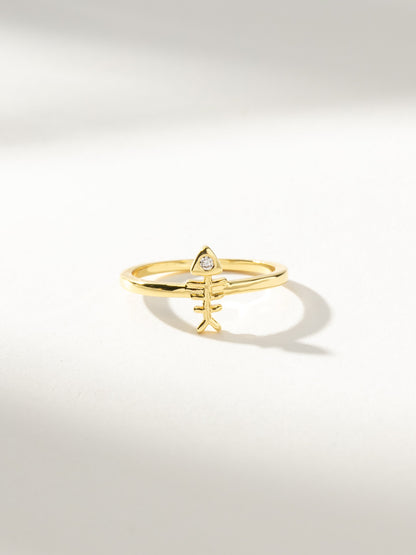 Bague en arête de poisson