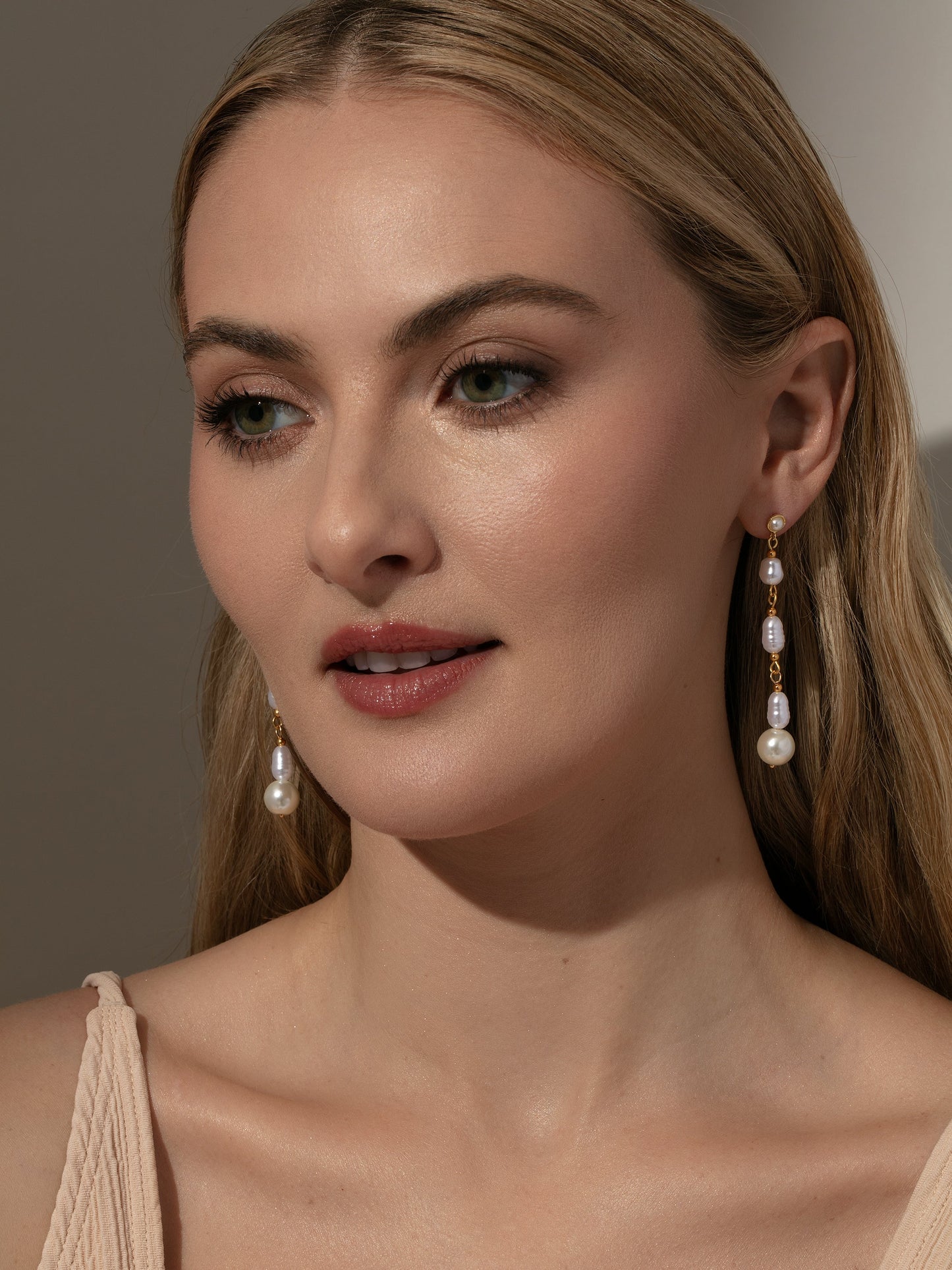 Boucles d'oreilles pendantes en perles