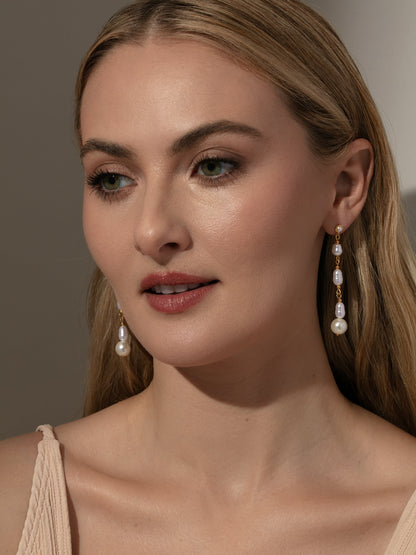 Boucles d'oreilles pendantes en perles
