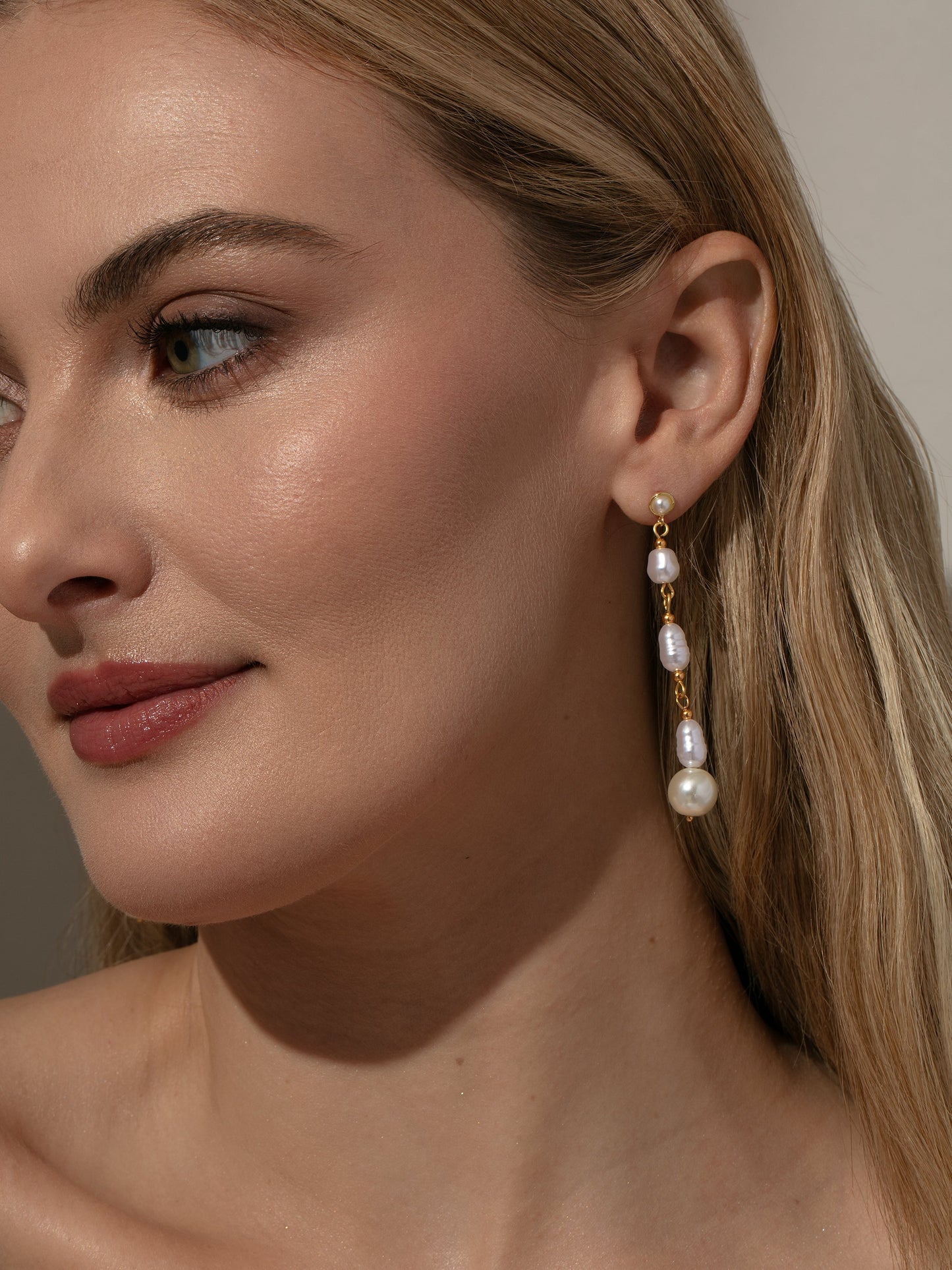 Boucles d'oreilles pendantes en perles