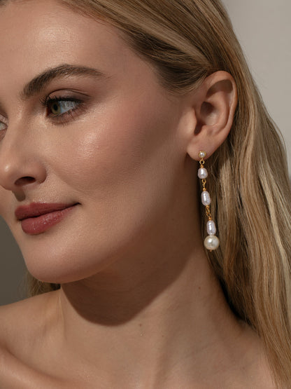 Boucles d'oreilles pendantes en perles