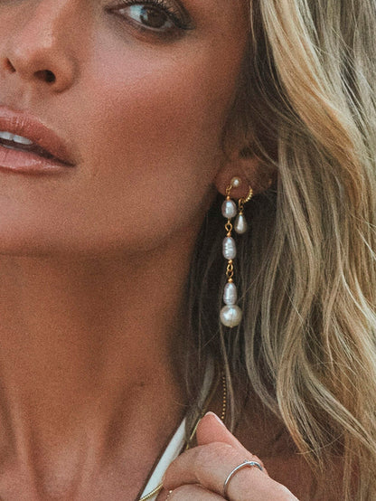 Boucles d'oreilles pendantes en perles