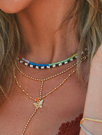 Collier artistique à plusieurs couches de perles