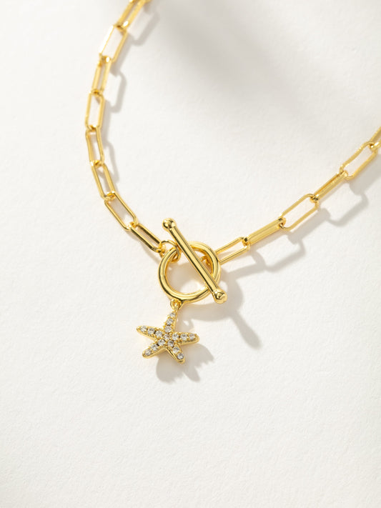 Collier avec pendentif et chaîne étoile de mer