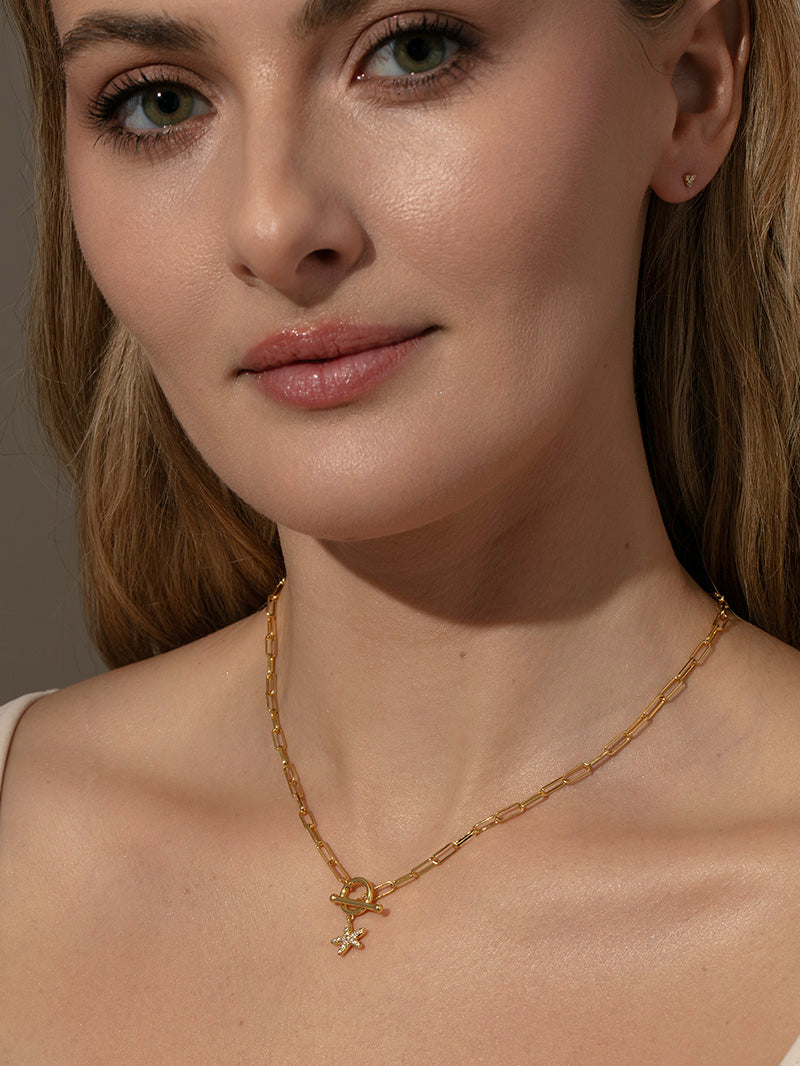Collier avec pendentif et chaîne étoile de mer