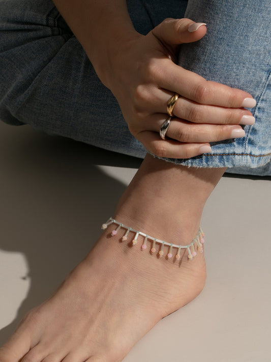 Bracelet de cheville en perles de fond océanique