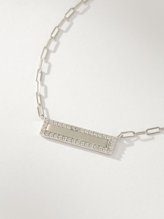 Collier pavé barre et chaîne