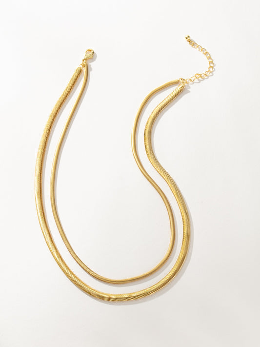 Collier à chaîne serpent plate superposée