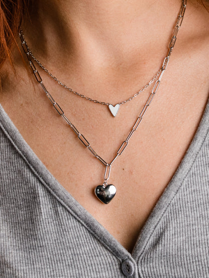 Puffy Heart Pendant Necklace