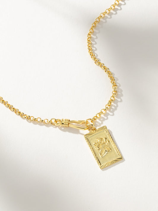 Collier pendentif rose