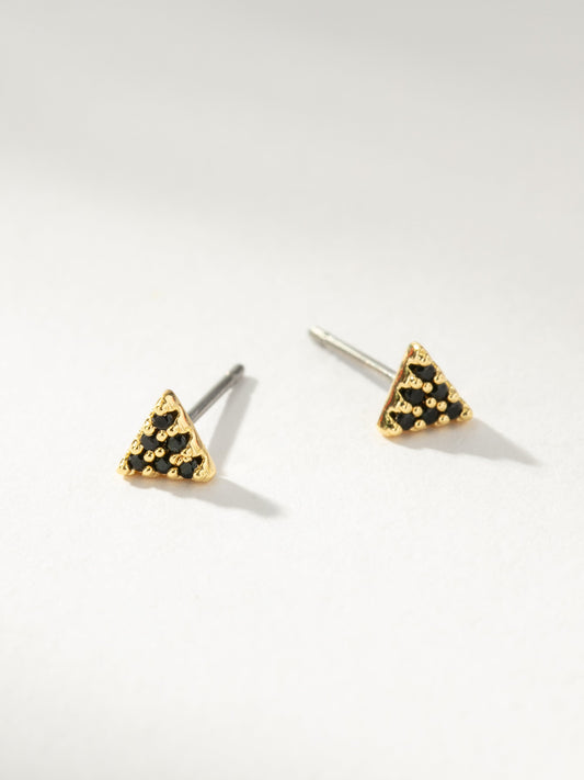 Black Beauty Triangle Stud Earrings