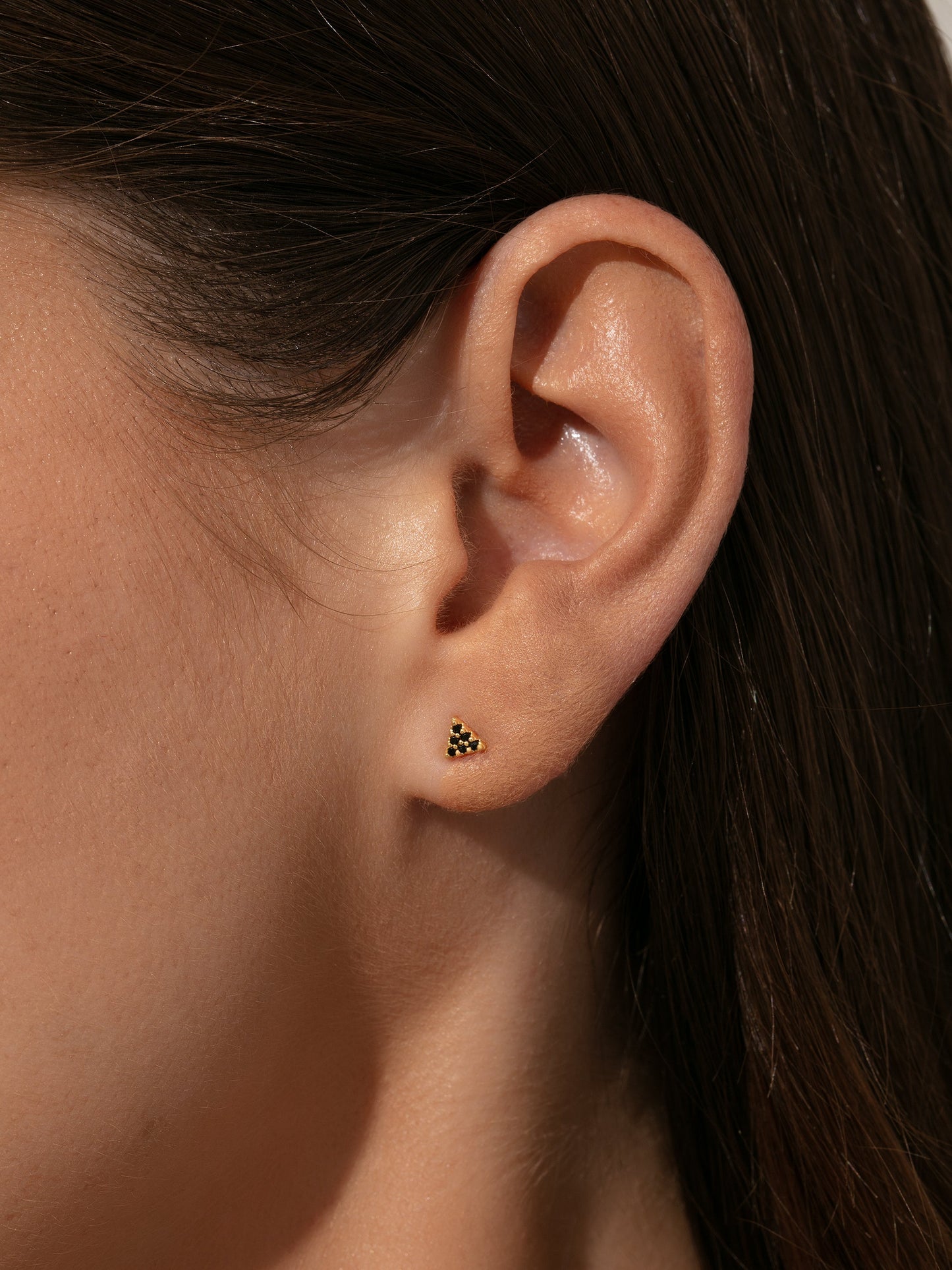 Black Beauty Triangle Stud Earrings