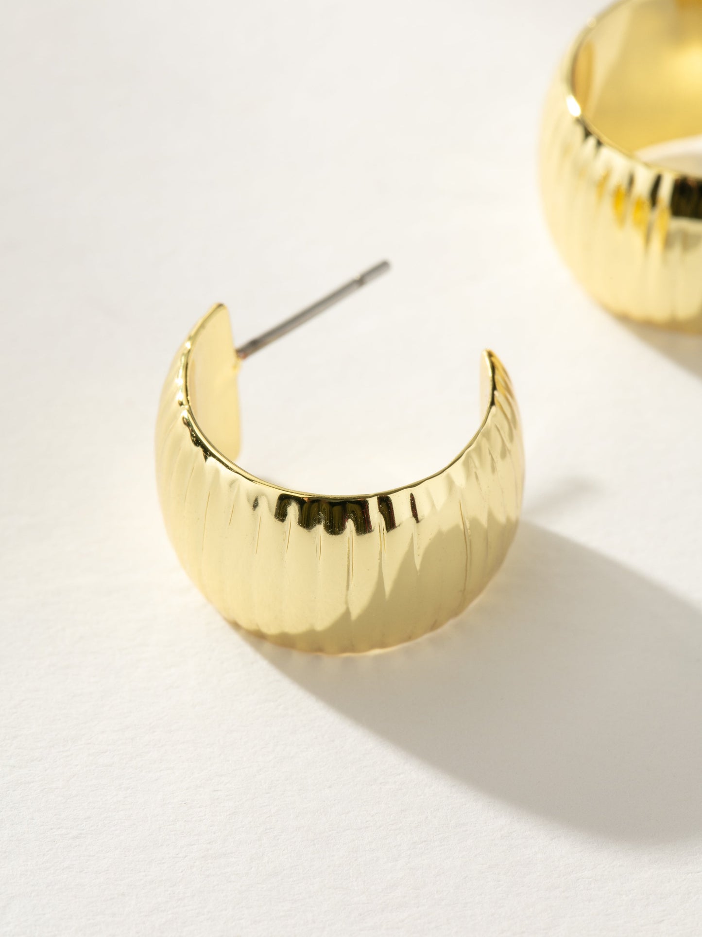 Ribbed Statement Hoop Earrings
