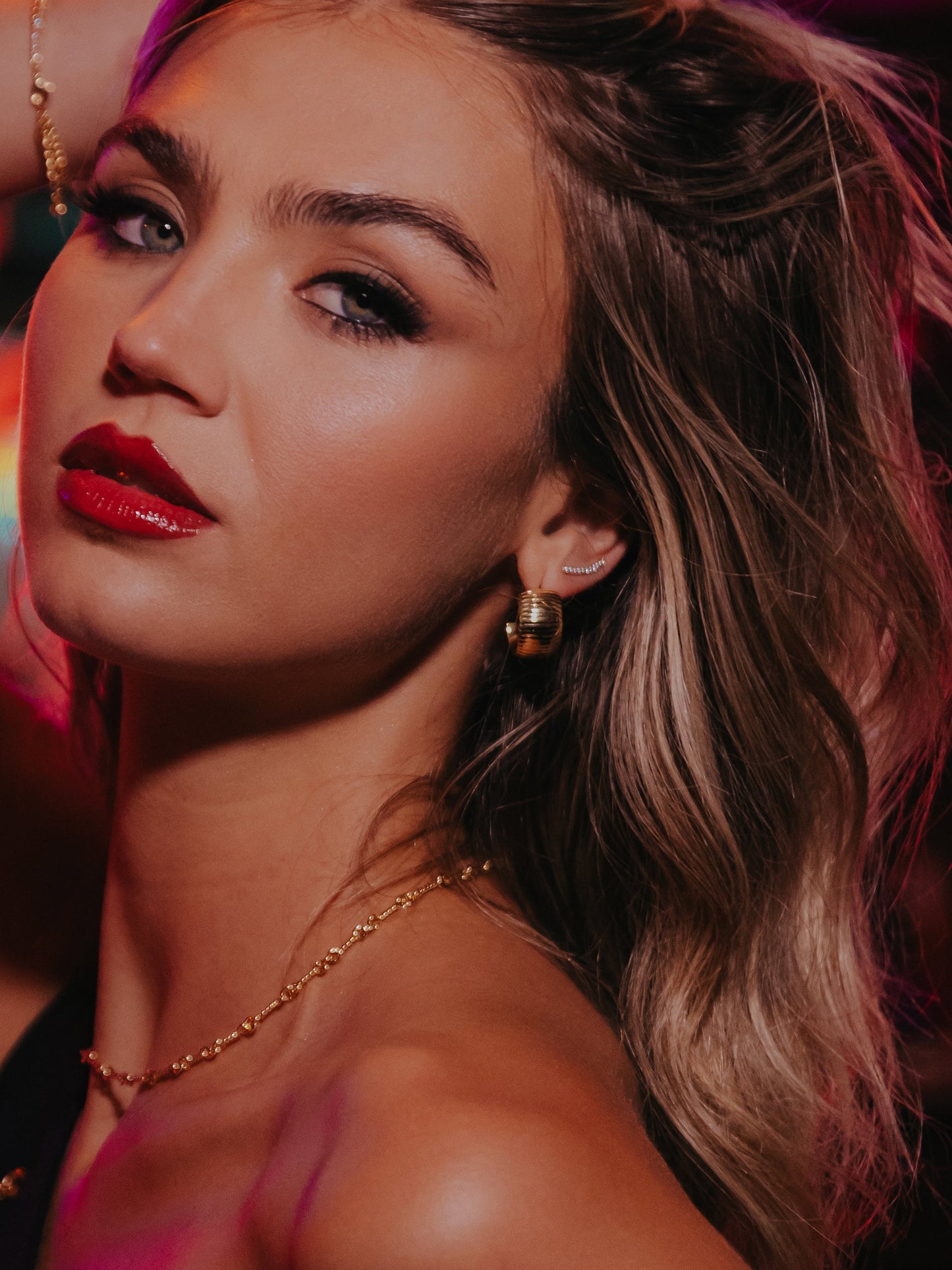 Ribbed Statement Hoop Earrings