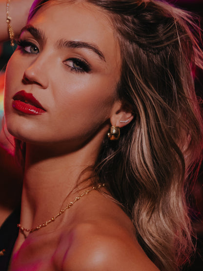 Ribbed Statement Hoop Earrings