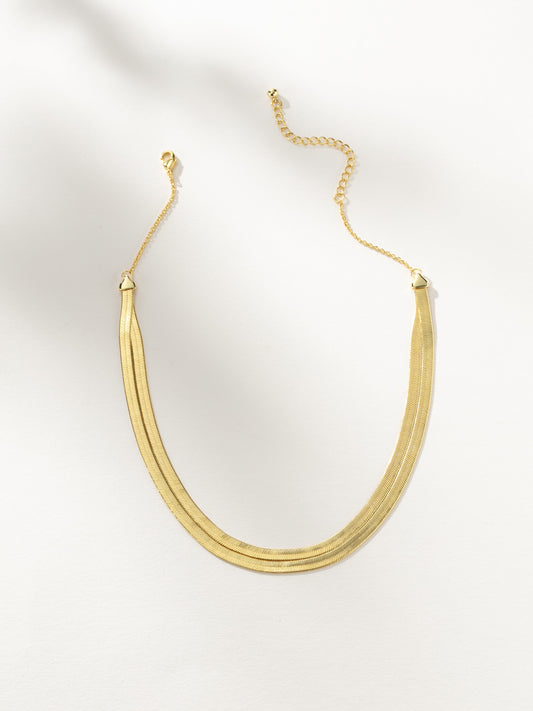 Collier à chaîne à chevrons double couche