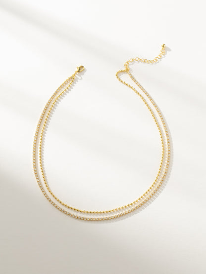 Collier tennis superposé Happy Hour