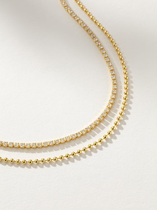 Collier tennis superposé Happy Hour