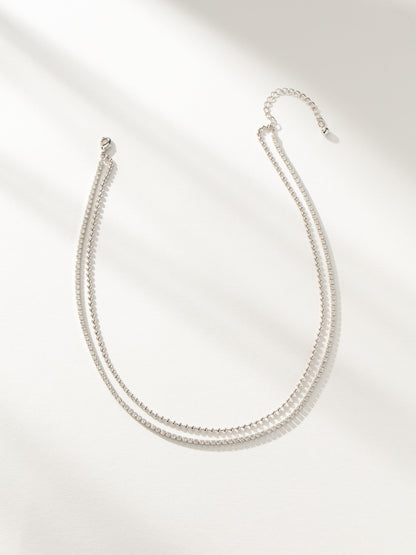 Collier tennis superposé Happy Hour