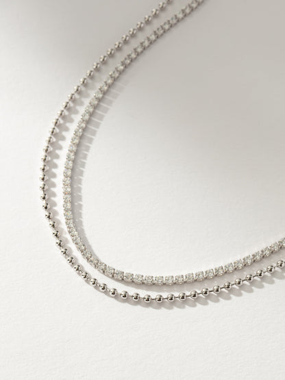 Collier tennis superposé Happy Hour