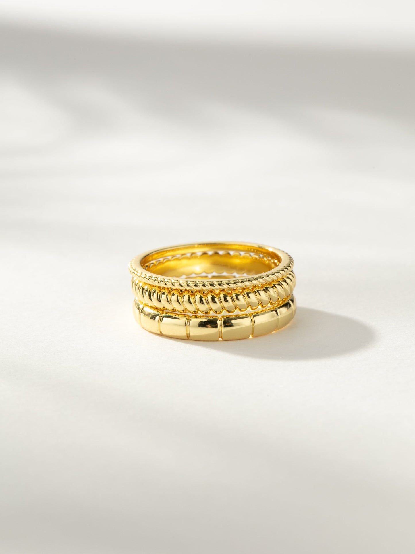 Vortex Textured Ring Stack (Set of 3)