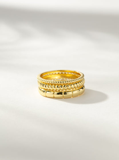Vortex Textured Ring Stack (Set of 3)
