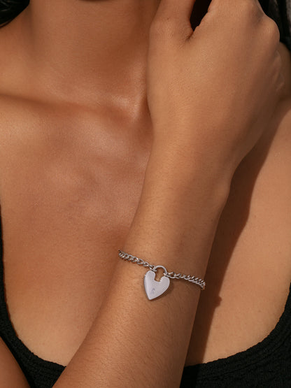 Love on Lock Heart Bracelet