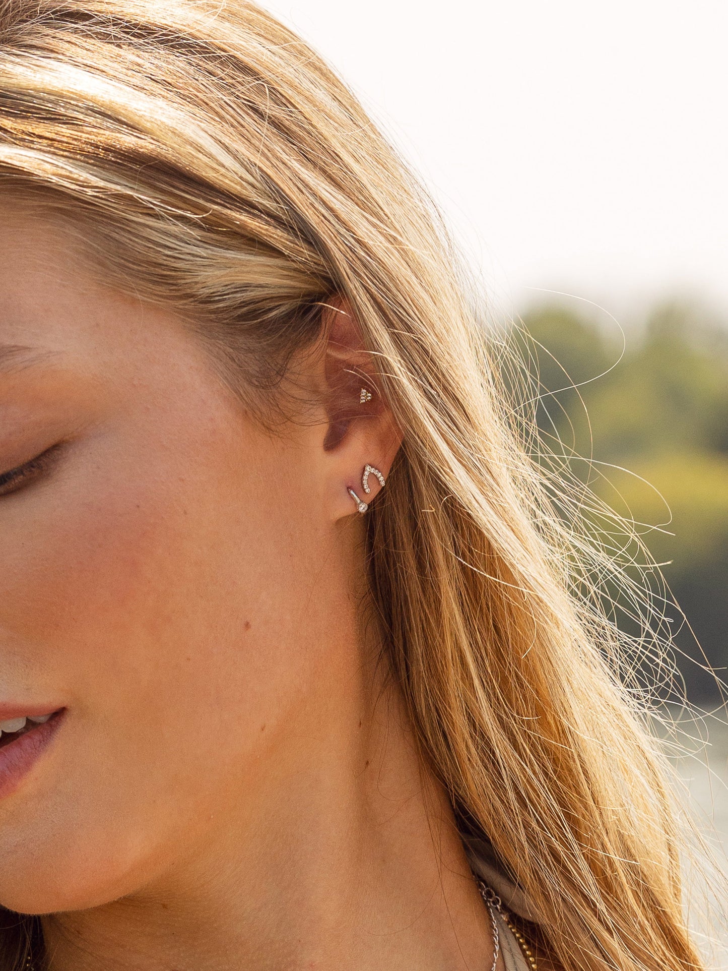Pavé Wishbone Stud Earrings