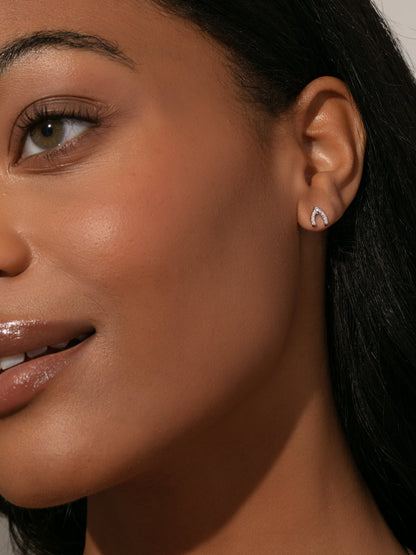 Pavé Wishbone Stud Earrings