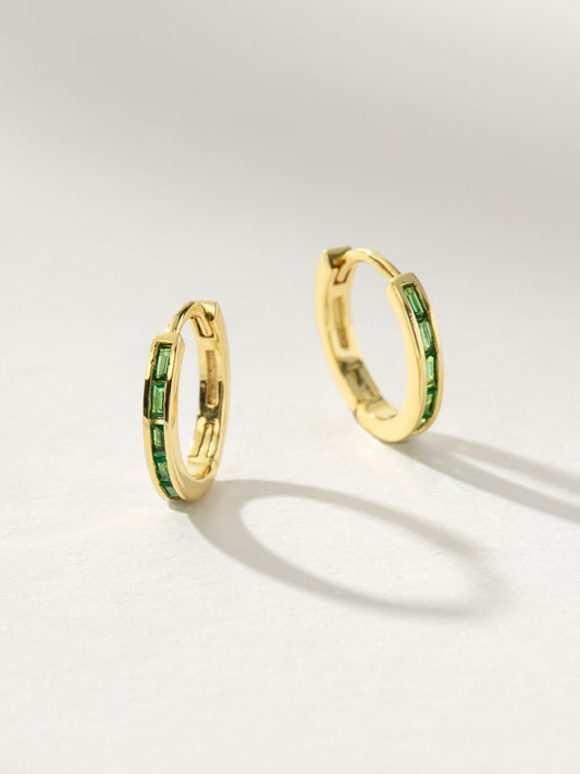 Green With Envy Huggie Earrings