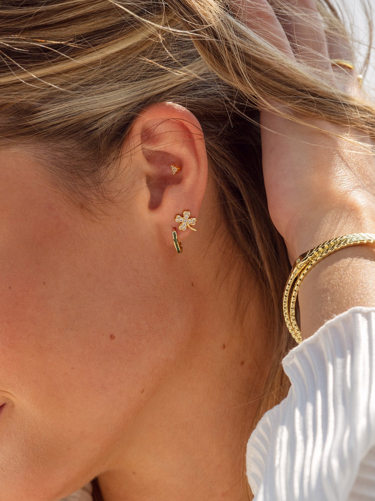 Green With Envy Huggie Earrings