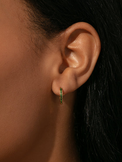 Green With Envy Huggie Earrings