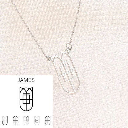 Collier minimaliste avec nom et monogramme