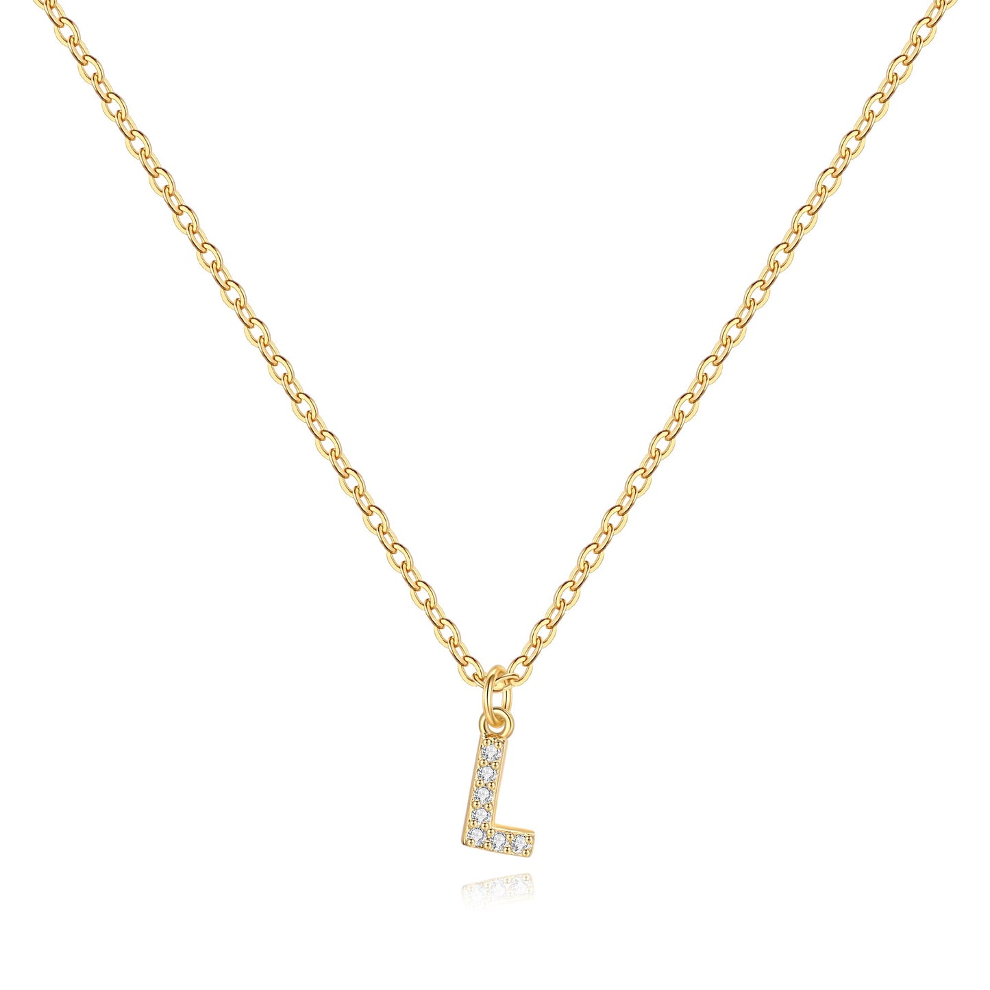 Pavé-Halskette mit Großbuchstaben