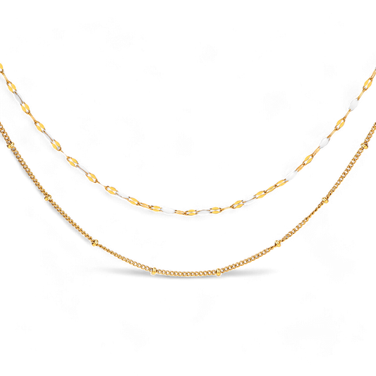 Collier ras du cou à perles superposées