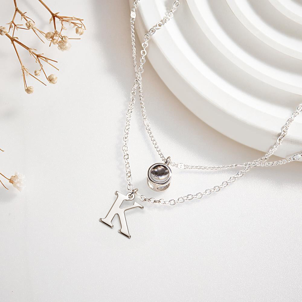 Custom Pave Initial Double Necklace