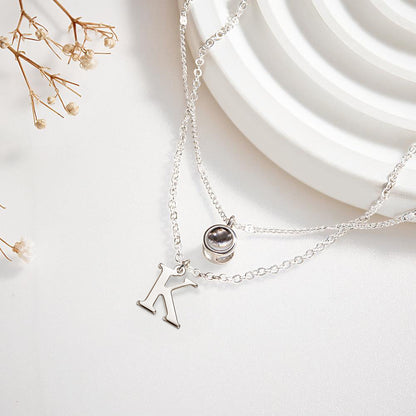 Custom Pave Initial Double Necklace