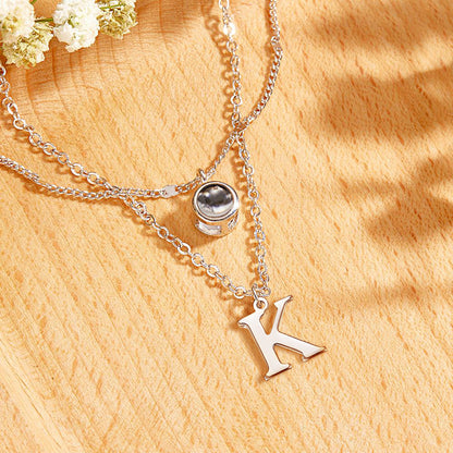 Custom Pave Initial Double Necklace
