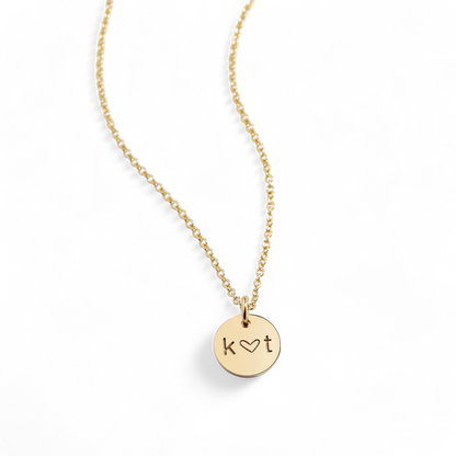 Love Initial Disc Necklace