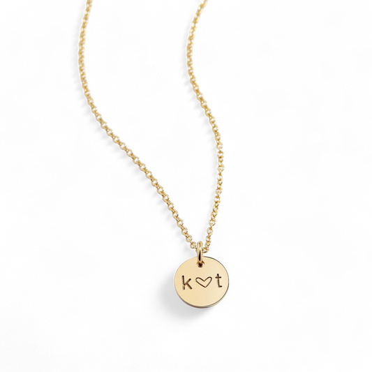 Love Initial Disc Necklace