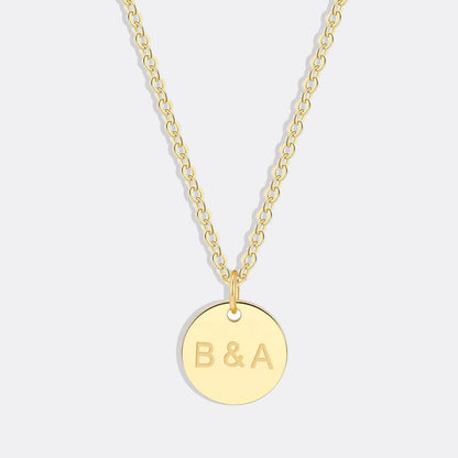 Love Initial Disc Necklace